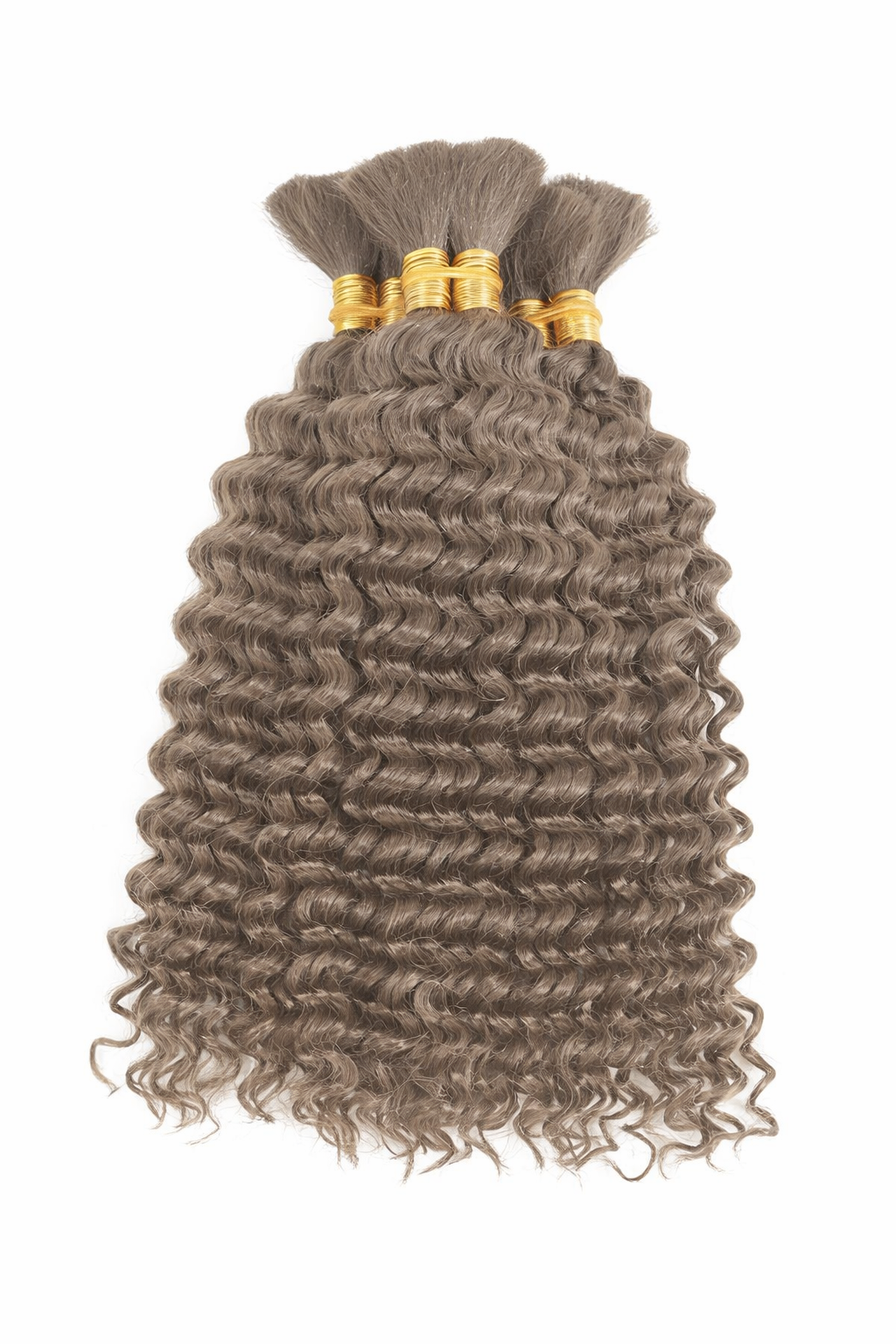 DEEP WAVE BULK HUMAN HAIR Greige, BULK HAIR EXTENSIONS, REAL HUMAN HAIR