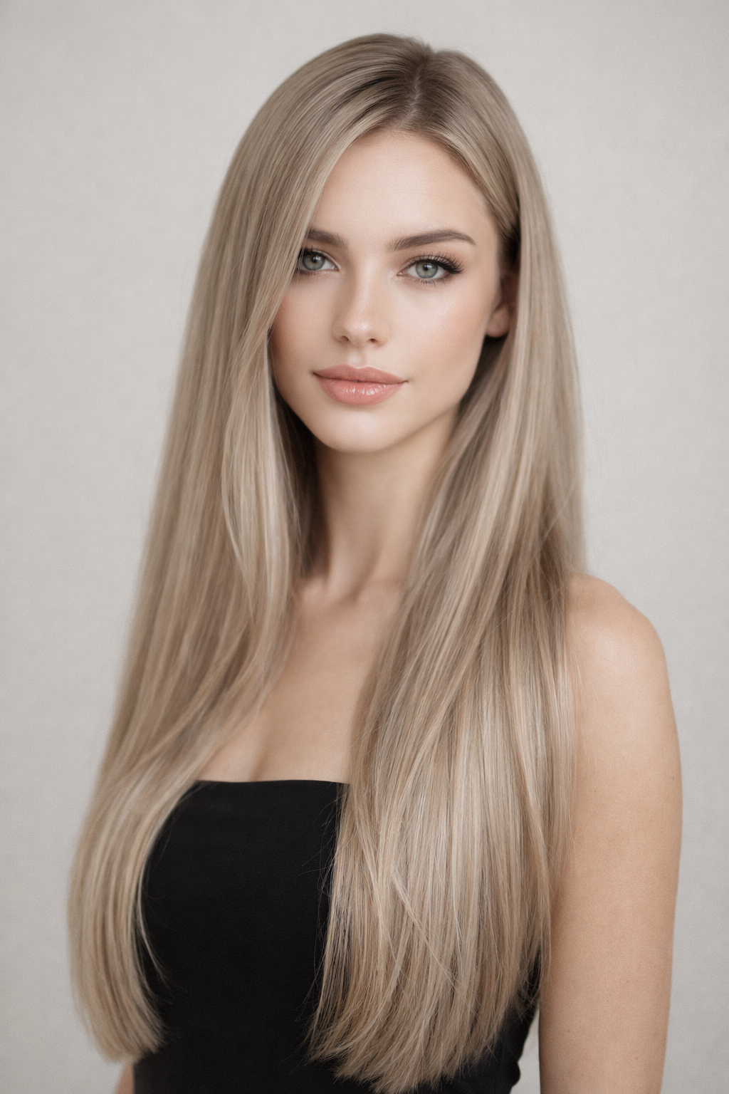 CLIP IN HAIR EXTENSIONS Grey Blonde, Straight, Natural Look, 100% Human Hair, Easy Clip In, Comfortable Fit, Versatile Styling, Long Lasting Quality. CLIHAIR50