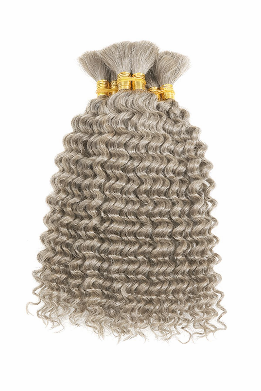 DEEP WAVE BULK HUMAN HAIR Grey Blonde, BULK HAIR EXTENSIONS, REAL HUMAN HAIR