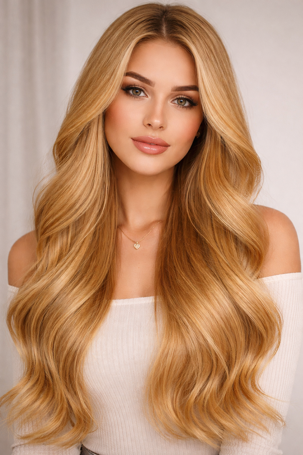 CLIP IN HAIR EXTENSIONS Honey Blonde, Straight, Natural Look, 100% Human Hair, Easy Clip In, Comfortable Fit, Versatile Styling, Long Lasting Quality. CLIHAIR37