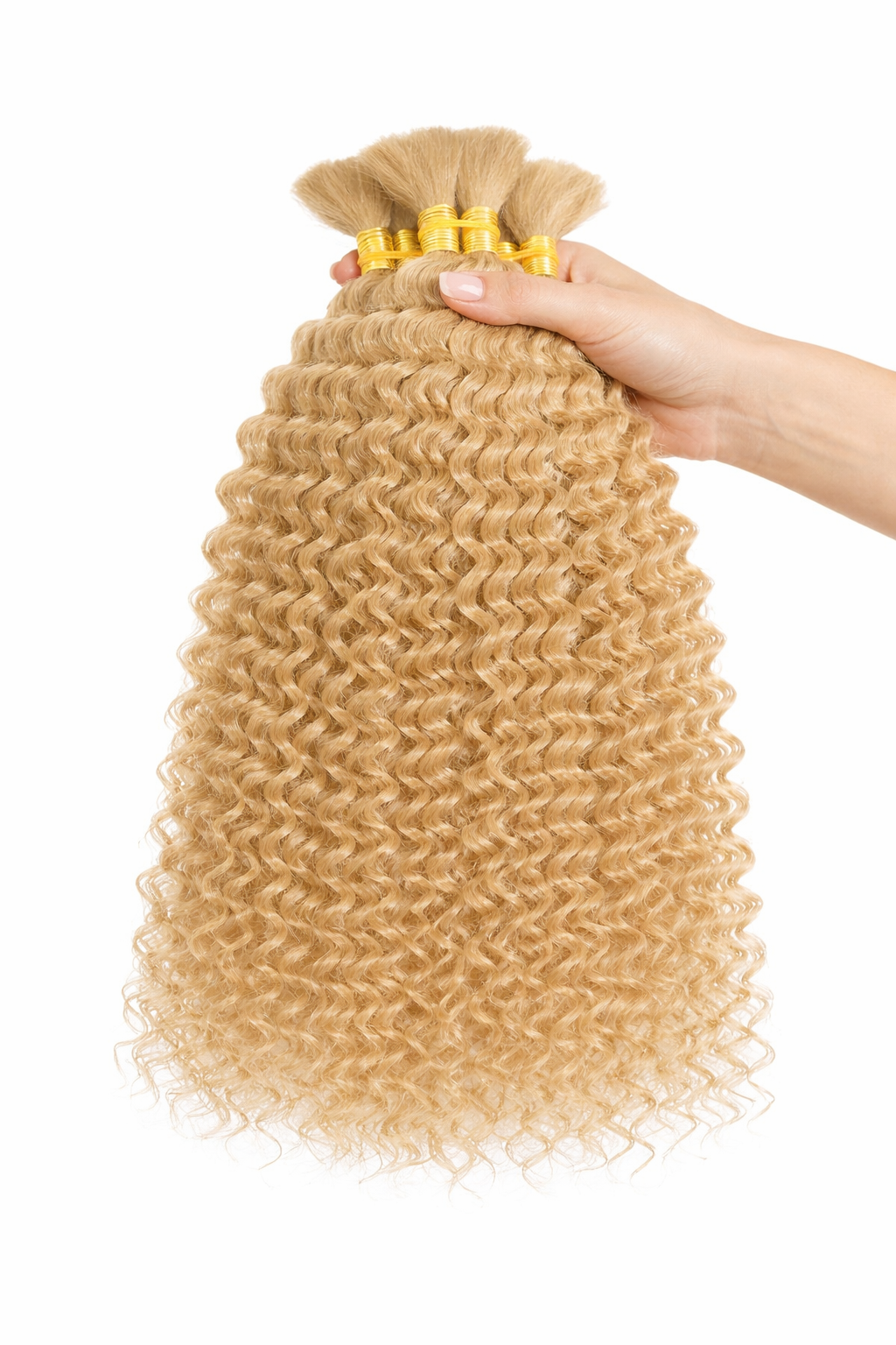 DEEP WAVE BULK HUMAN HAIR Honey Blonde, BULK HAIR EXTENSIONS, REAL HUMAN HAIR