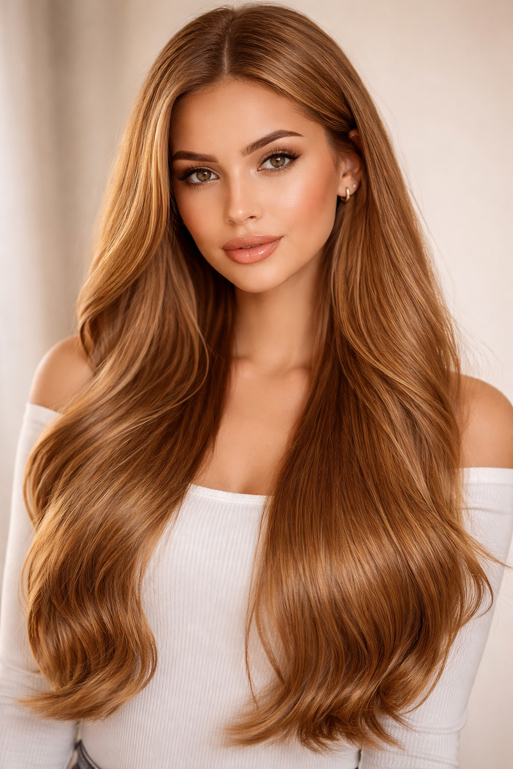 CLIP IN HAIR EXTENSIONS Light Brown, Straight, Natural Look, 100% Human Hair, Easy Clip In, Comfortable Fit, Versatile Styling, Long Lasting Quality. CLIHAIR40