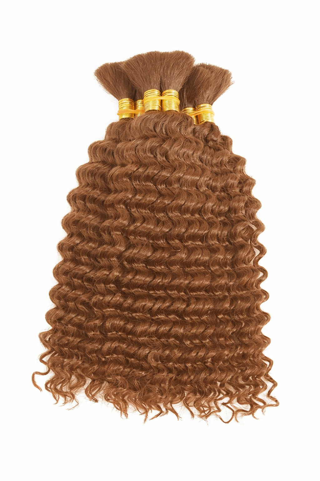 DEEP WAVE BULK HUMAN HAIR Light Brown, BULK HAIR EXTENSIONS, REAL HUMAN HAIR