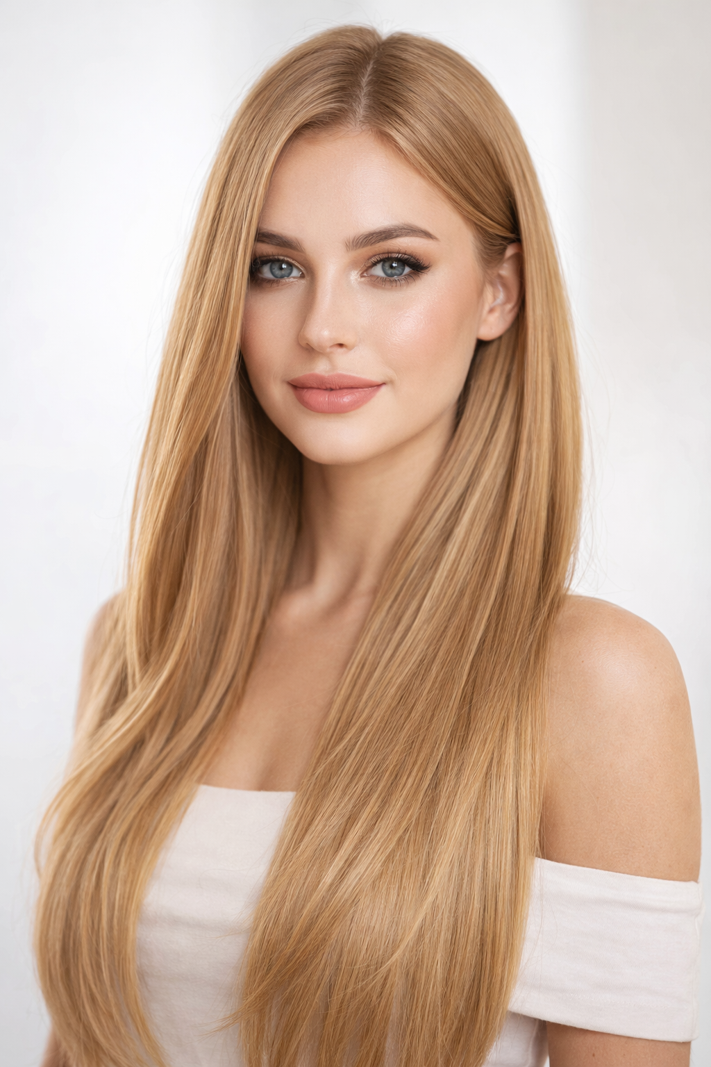 CLIP IN HAIR EXTENSIONS Milk Tea Brown, Straight, Natural Look, 100% Human Hair, Easy Clip In, Comfortable Fit, Versatile Styling, Long Lasting Quality. CLIHAIR43