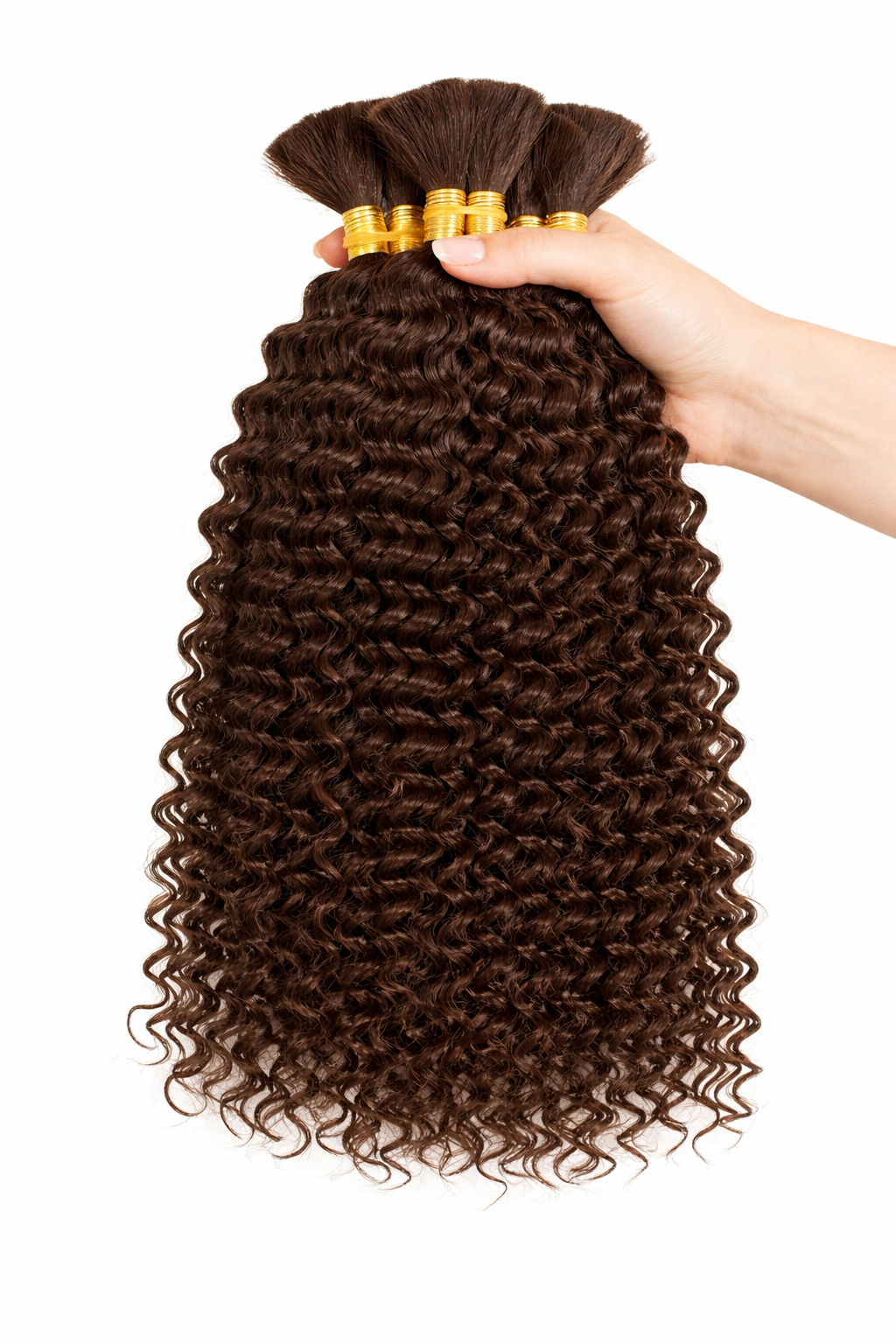 DEEP WAVE BULK HUMAN HAIR Mocha Brown, BULK HAIR EXTENSIONS, REAL HUMAN HAIR