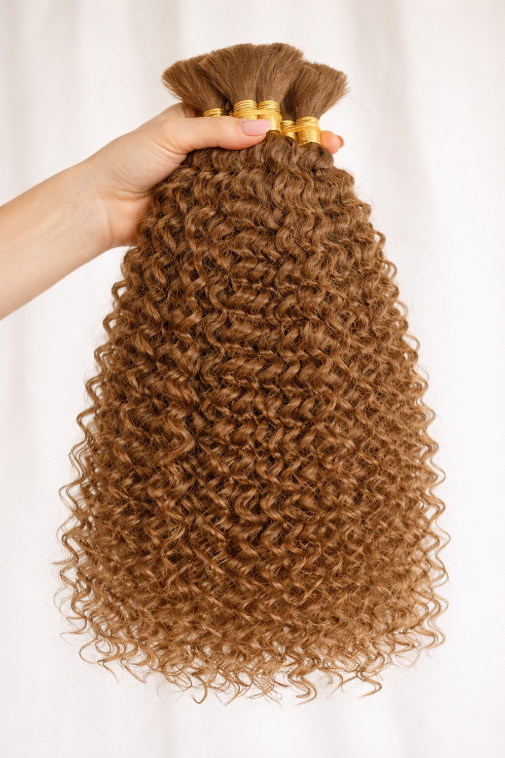 DEEP WAVE BULK HUMAN HAIR Mocha Light, BULK HAIR EXTENSIONS, REAL HUMAN HAIR