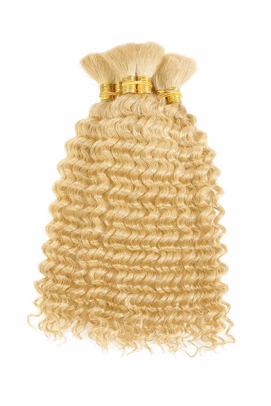 DEEP WAVE BULK HUMAN HAIR Natural Blonde, BULK HAIR EXTENSIONS, REAL HUMAN HAIR