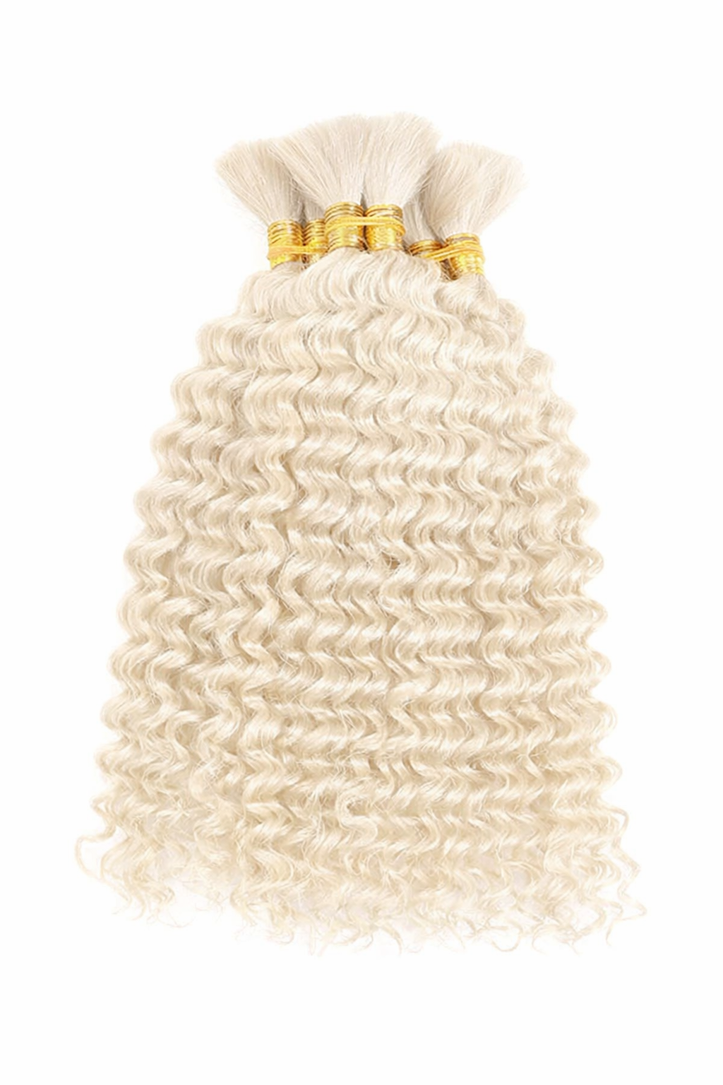 DEEP WAVE BULK HUMAN HAIR Platinum Blonde, BULK HAIR EXTENSIONS, REAL HUMAN HAIR