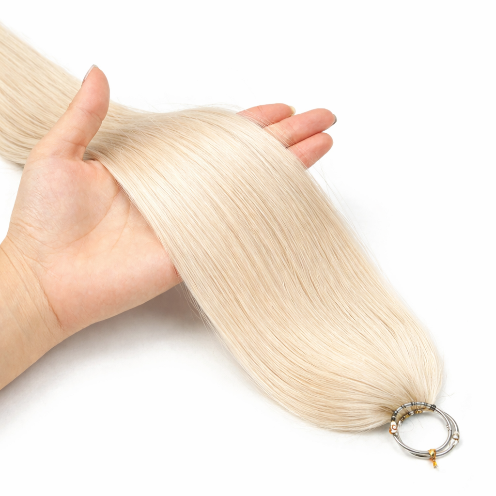 FEATHER CROCHET HAIR PLATINUM BLONDE, HAIR EXTENSIONS, FEATHER CROCHET, REAL HUMAN HAIR