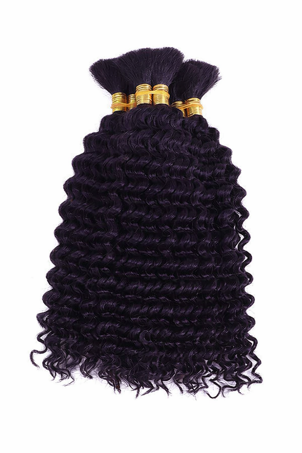DEEP WAVE BULK HUMAN HAIR Purple Black, BULK HAIR EXTENSIONS, REAL HUMAN HAIR