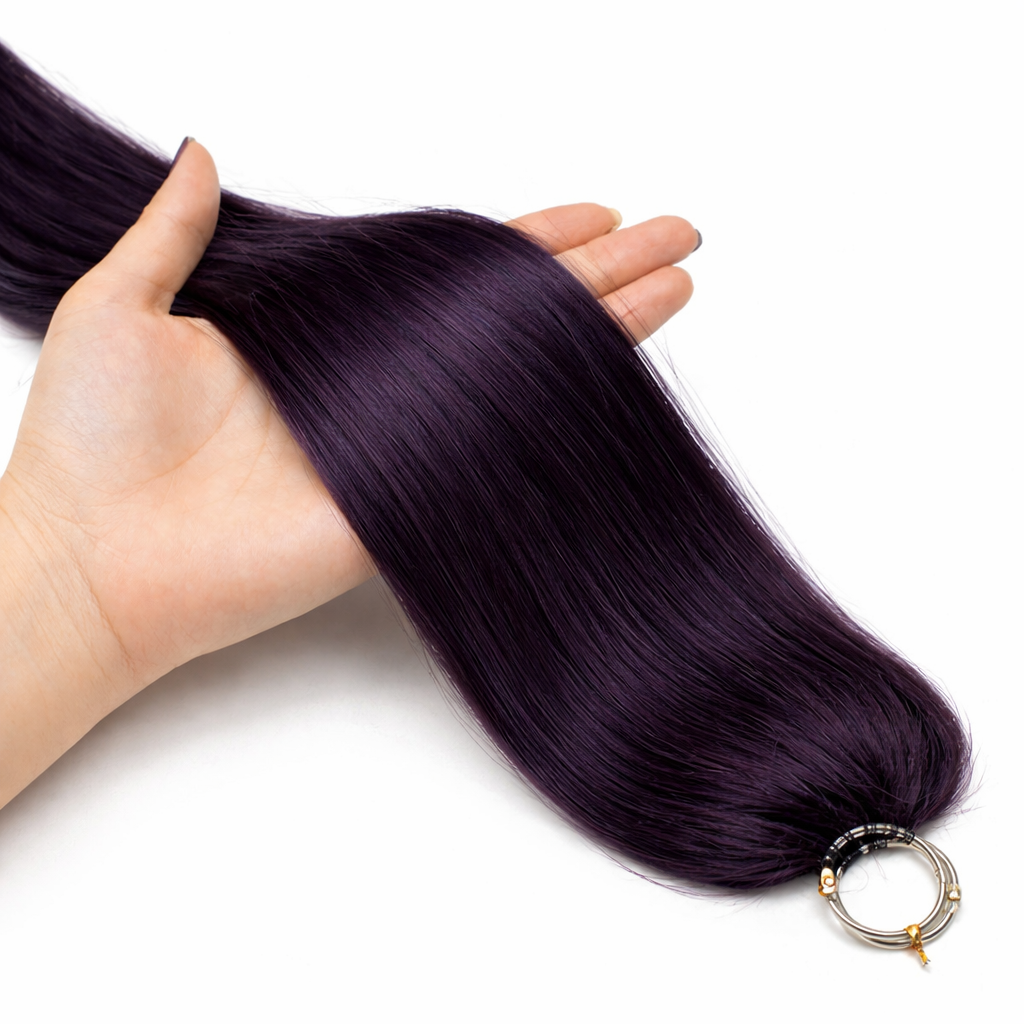 FEATHER CROCHET HAIR PURPLE BLACK, HAIR EXTENSIONS, FEATHER CROCHET, REAL HUMAN HAIR