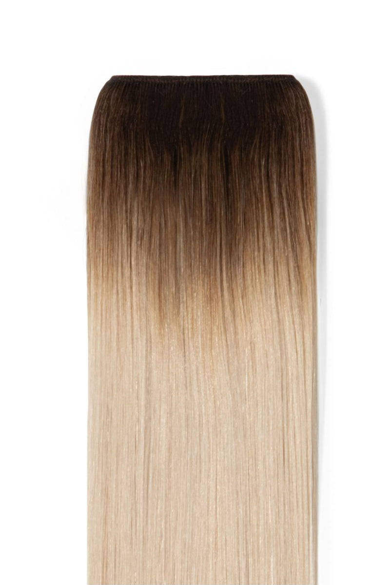 GENIUS WEFT HAIR EXTENSIONS Rooted Platinum Blonde 2A/60, SEW IN EXTENSIONS, GENIUS WEFT HAIR, NATURAL HUMAN HAIR
