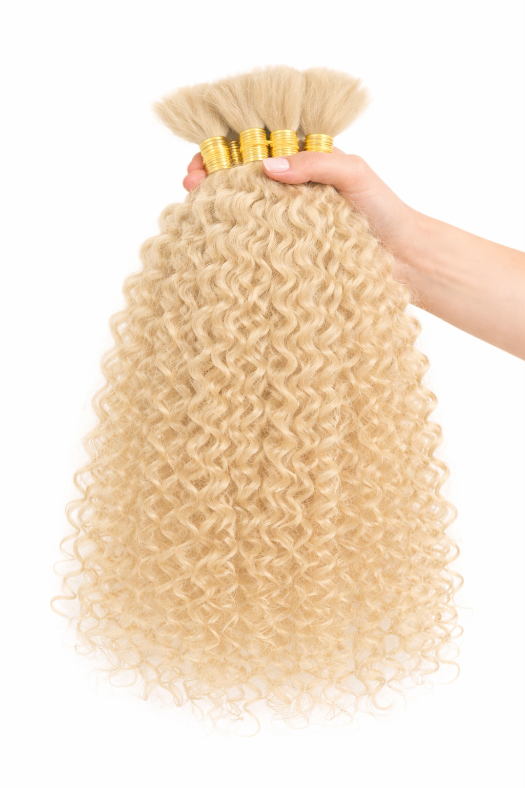 DEEP WAVE BULK HUMAN HAIR Scandinavian Blonde, BULK HAIR EXTENSIONS, REAL HUMAN HAIR