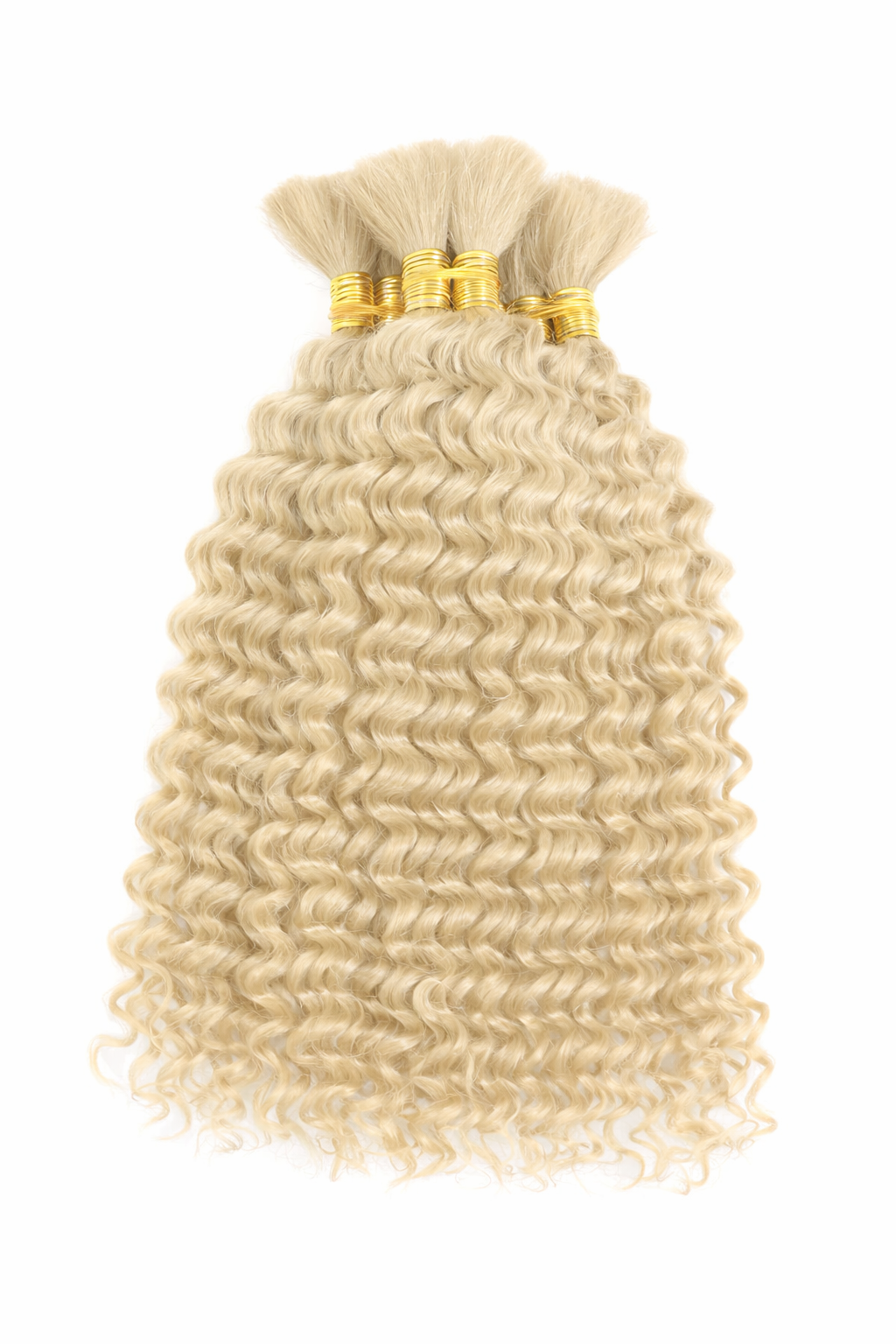 DEEP WAVE BULK HUMAN HAIR Scandinavian Blonde, BULK HAIR EXTENSIONS, REAL HUMAN HAIR