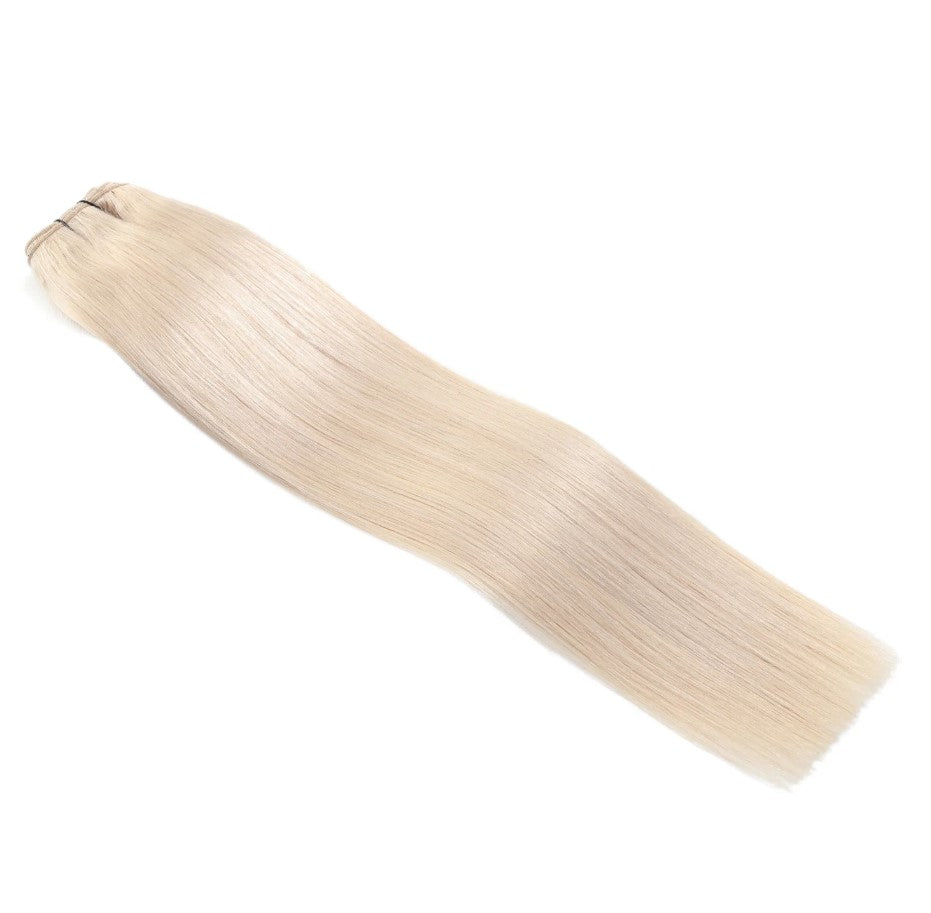 GENIUS WEFT HAIR EXTENSIONS Weft Hair #60b Light Vanilla Blonde, SEW IN EXTENSIONS, GENIUS WEFT HAIR, NATURAL HUMAN HAIR