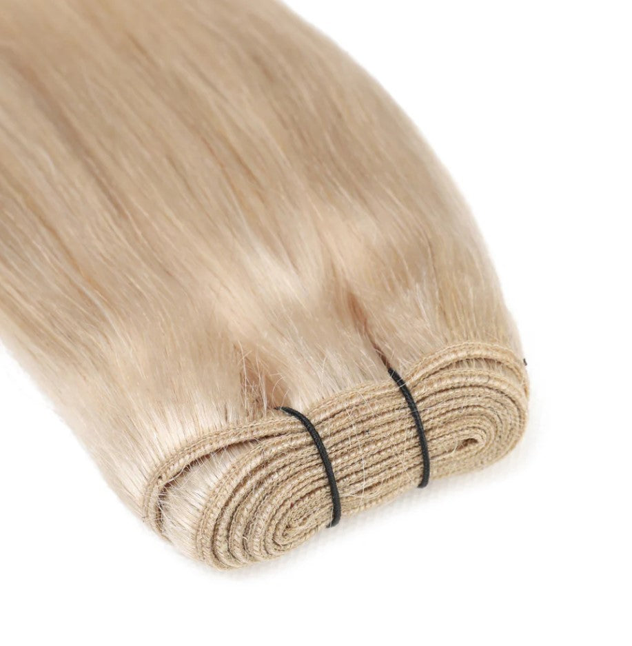 GENIUS WEFT HAIR EXTENSIONS Weft Hair #60b Light Vanilla Blonde, SEW IN EXTENSIONS, GENIUS WEFT HAIR, NATURAL HUMAN HAIR