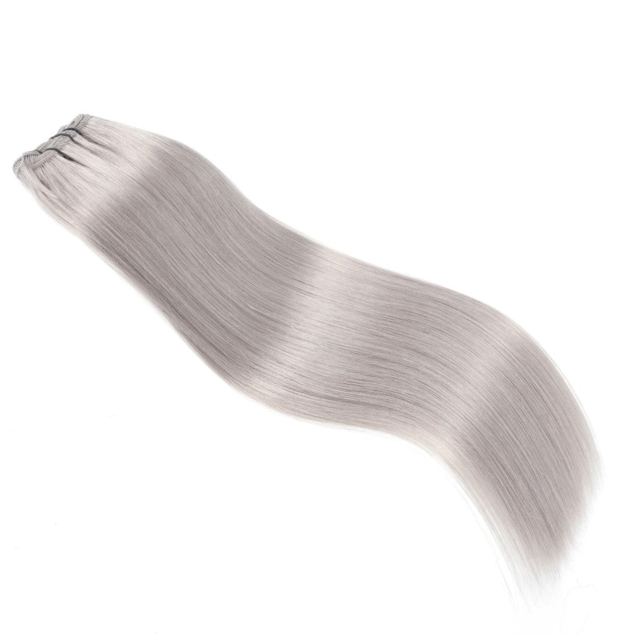 GENIUS WEFT HAIR EXTENSIONS Weft Hair#S1 Grey, SEW IN EXTENSIONS, GENIUS WEFT HAIR, NATURAL HUMAN HAIR
