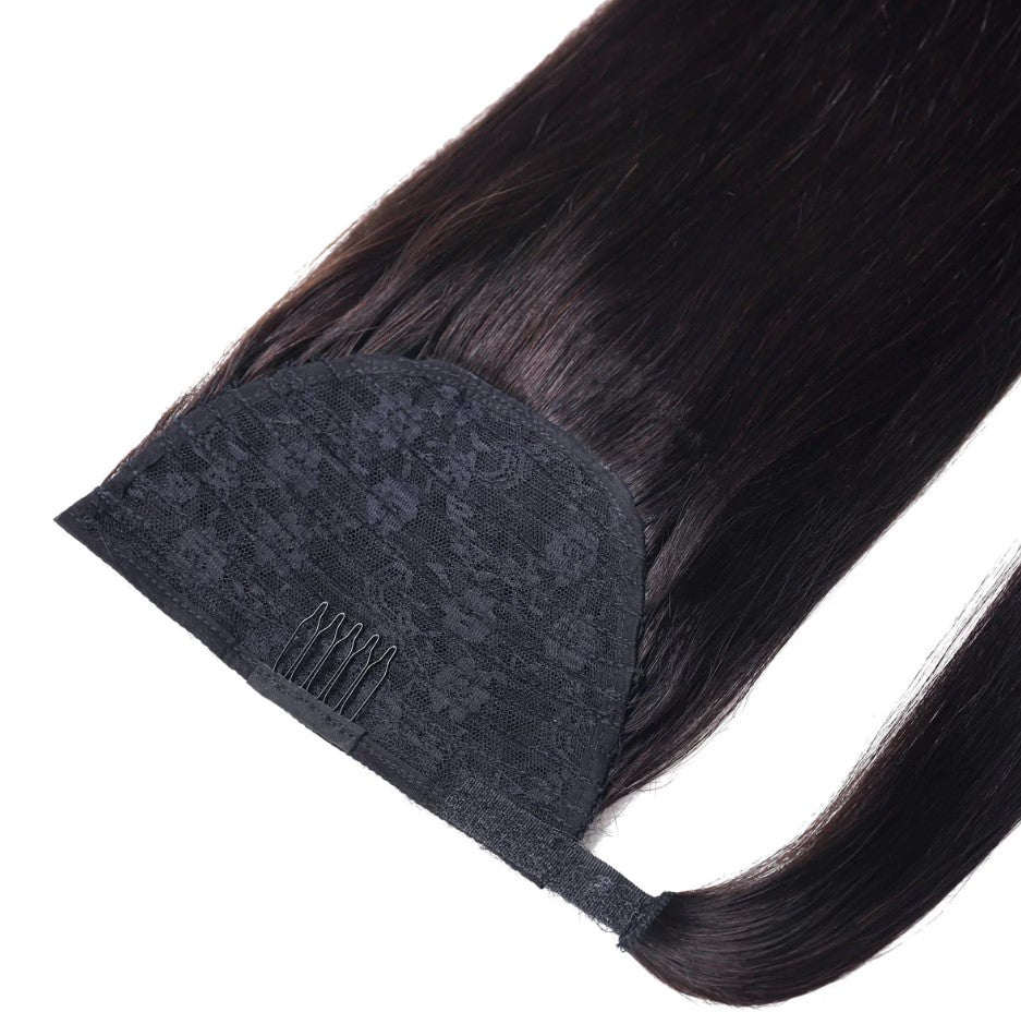 BODY WAVE PONYTAIL WIG 100% REAL HAIR #1C Midnight Brown, NATURAL COLOR PONYTAIL, PNHAIR01