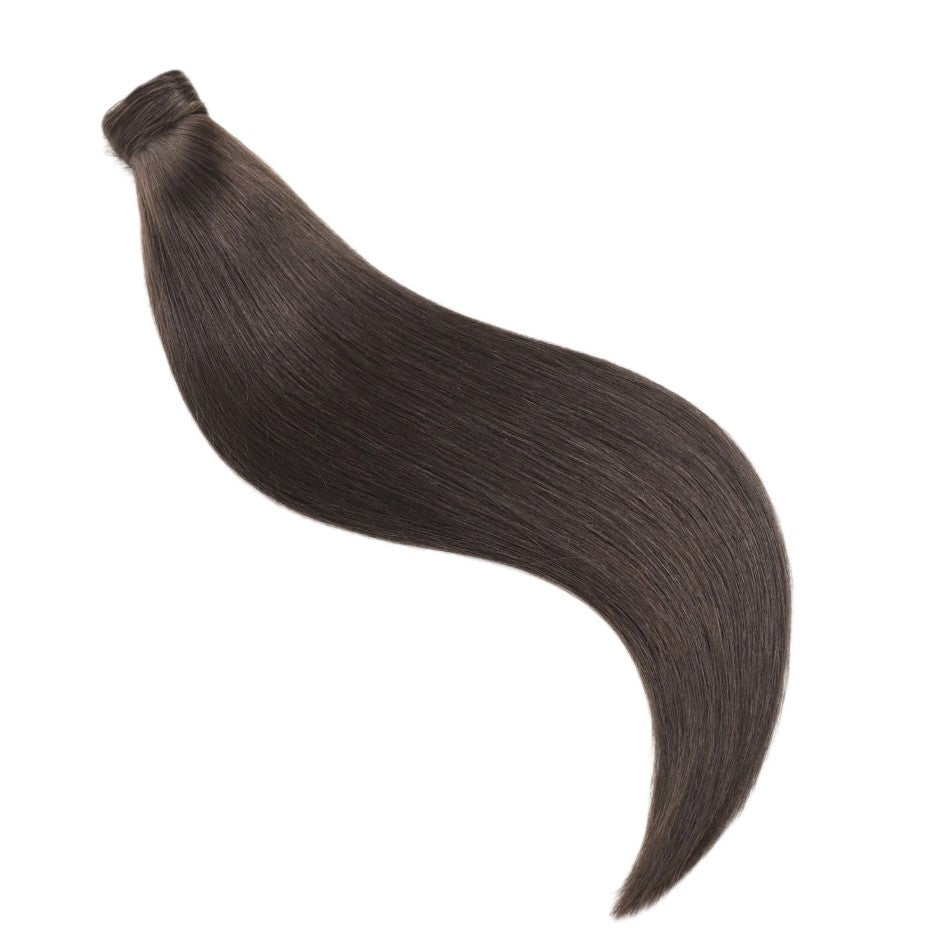 BODY WAVE PONYTAIL WIG 100% REAL HAIR #2c Dark Chocolate Brown, NATURAL COLOR PONYTAIL, PNHAIR04