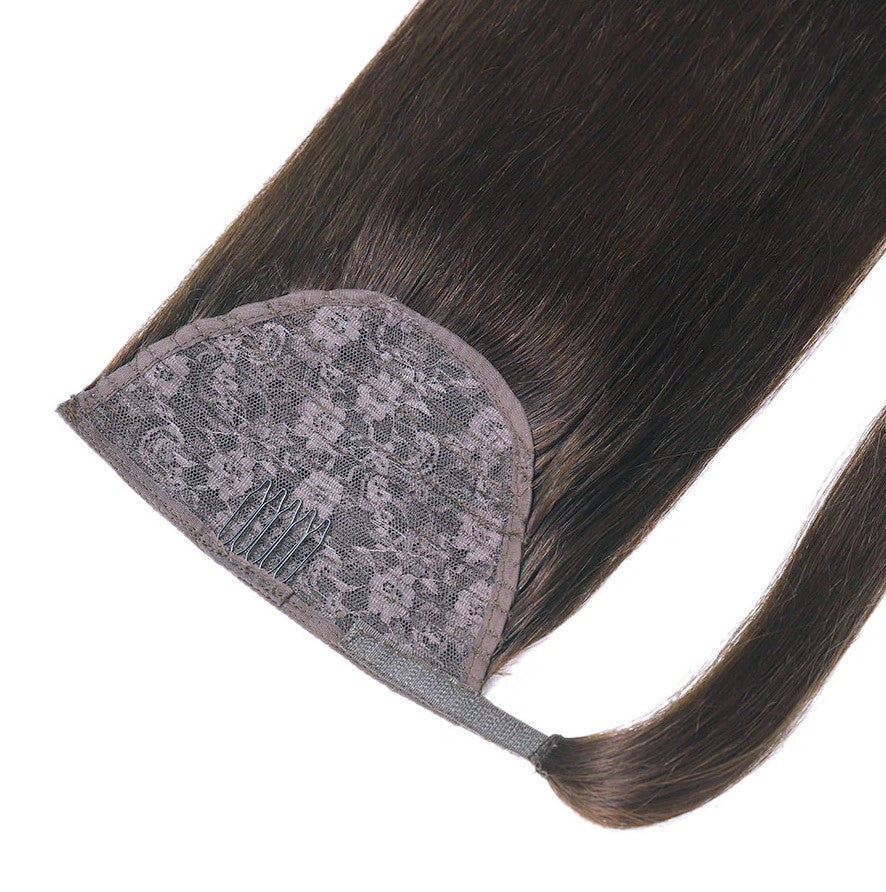 BODY WAVE PONYTAIL WIG 100% REAL HAIR #2c Dark Chocolate Brown, NATURAL COLOR PONYTAIL, PNHAIR04