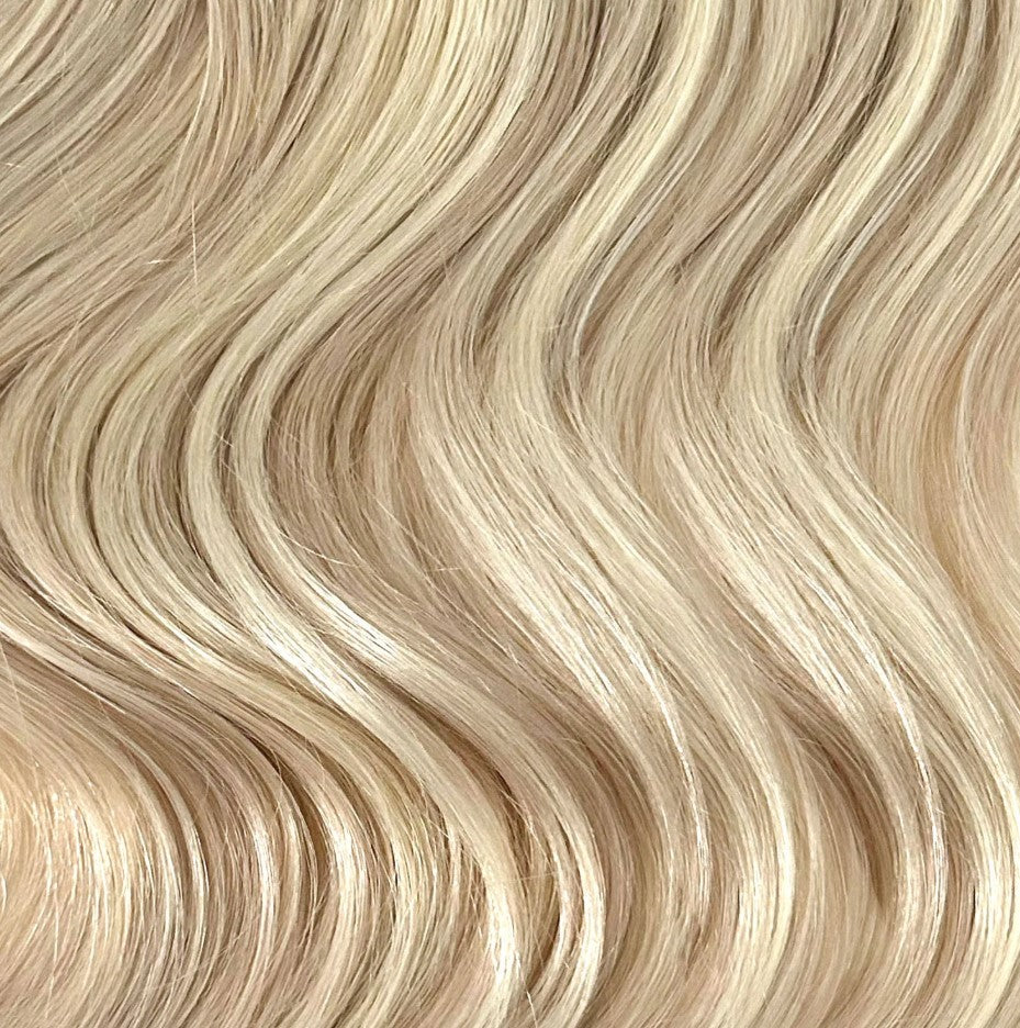 BODY WAVE PONYTAIL WIG 100% REAL HAIR  #18a/60 Ash Blonde Platinum Mix, NATURAL COLOR PONYTAIL, PNHAIR05