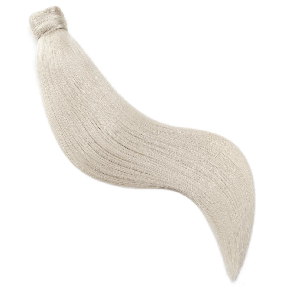 BODY WAVE PONYTAIL WIG 100% REAL HAIR  #60a Silver White Blonde, NATURAL COLOR PONYTAIL, PNHAIR07