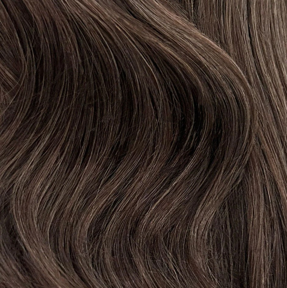 BODY WAVE PONYTAIL WIG 100% REAL HAIR  #2c/8a Chocolate and Ash Brown Mix, NATURAL COLOR PONYTAIL, PNHAIR08