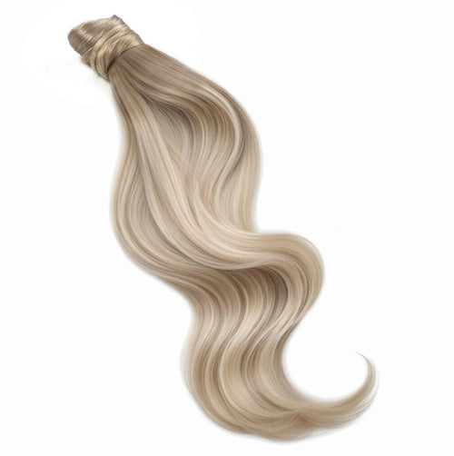BODY WAVE PONYTAIL WIG 100% REAL HAIR  #17/17/1001 Dark Ash Blonde Balayage, NATURAL COLOR PONYTAIL, PNHAIR10