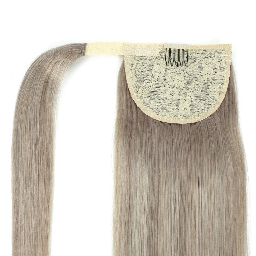 BODY WAVE PONYTAIL WIG 100% REAL HAIR  #17/17/1001 Dark Ash Blonde Balayage, NATURAL COLOR PONYTAIL, PNHAIR10