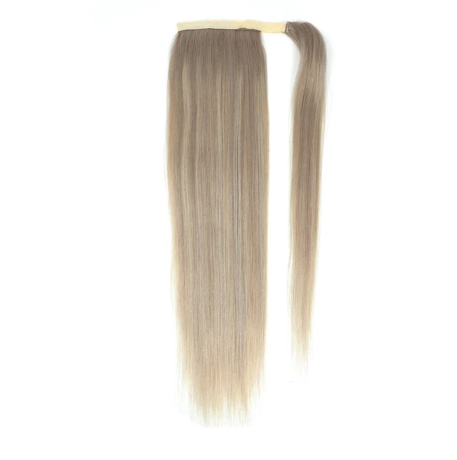 BODY WAVE PONYTAIL WIG 100% REAL HAIR  #17/17/1001 Dark Ash Blonde Balayage, NATURAL COLOR PONYTAIL, PNHAIR10