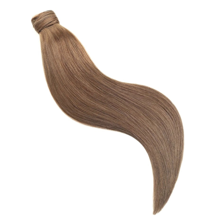 BODY WAVE PONYTAIL WIG 100% REAL HAIR #8 Cinnamon Brown, NATURAL COLOR PONYTAIL, PNHAIR13