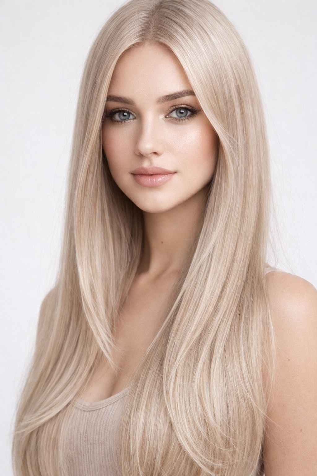 CLIP IN HAIR EXTENSIONS Smoky Blonde, Straight, Natural Look, 100% Human Hair, Easy Clip In, Comfortable Fit, Versatile Styling, Long Lasting Quality. CLIHAIR49