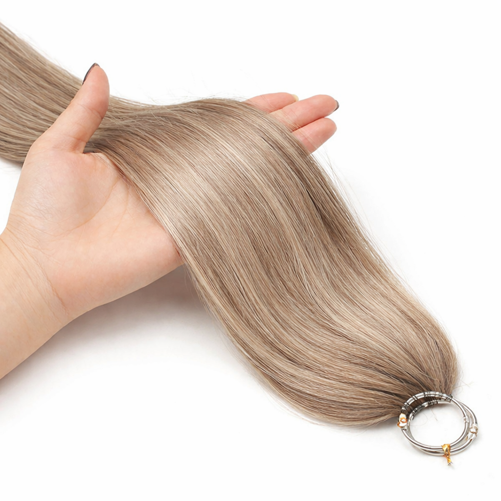 FEATHER CROCHET HAIR SMOKY BLONDE, HAIR EXTENSIONS, FEATHER CROCHET, REAL HUMAN HAIR