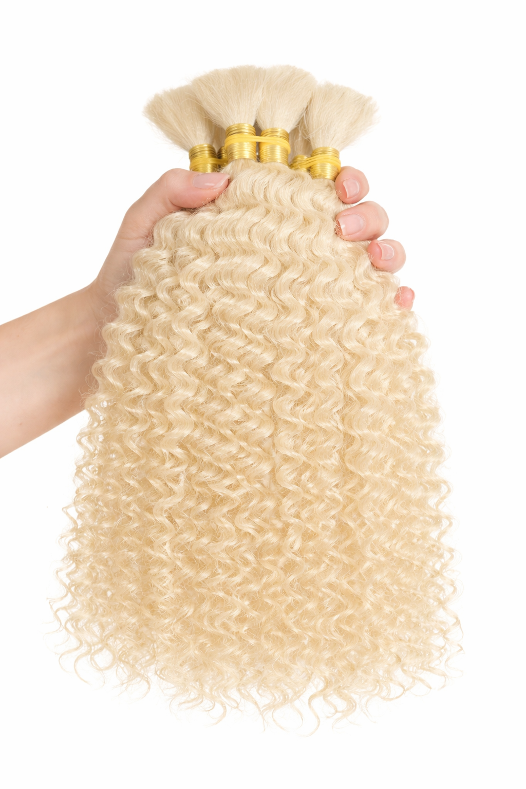 DEEP WAVE BULK HUMAN HAIR Vanilla Blonde, BULK HAIR EXTENSIONS, REAL HUMAN HAIR