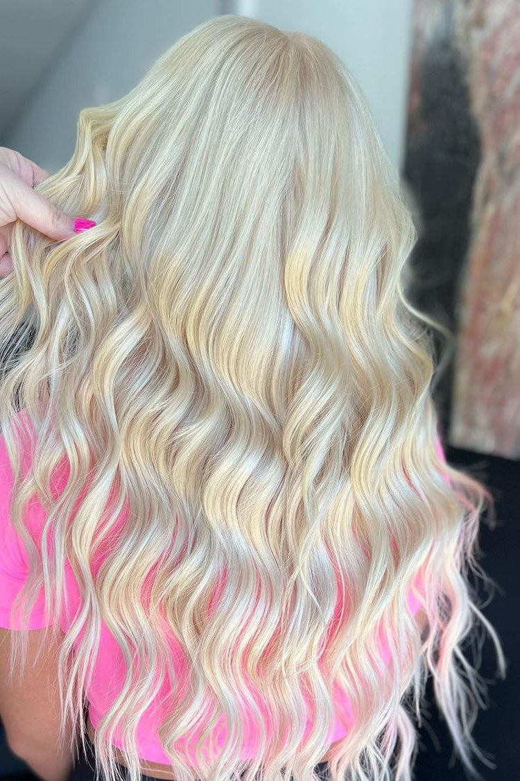 GENIUS WEFT HAIR EXTENSIONS Blonde 1001, SEW IN EXTENSIONS, GENIUS WEFT HAIR, NATURAL HUMAN HAIR