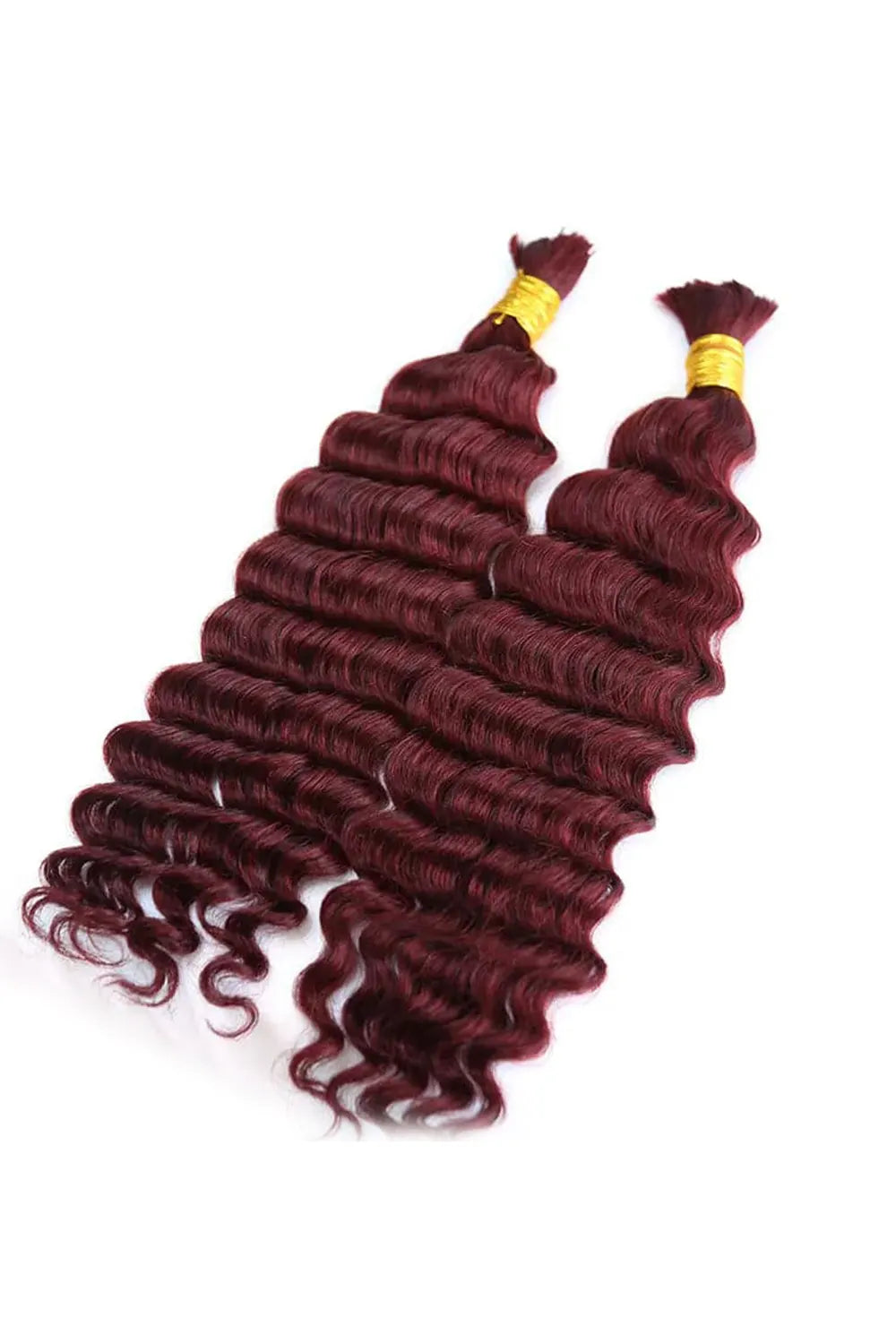 Deep Wave Bulk human hair Burgundy Red, BULK HAIR EXTENSIONS, REAL HUMAN HAIR