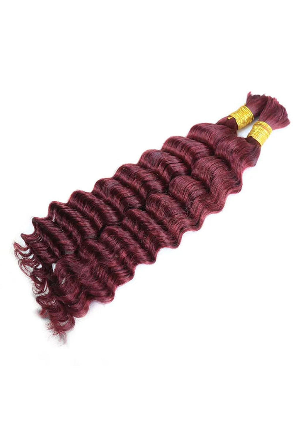 Deep Wave Bulk human hair Burgundy Red, BULK HAIR EXTENSIONS, REAL HUMAN HAIR