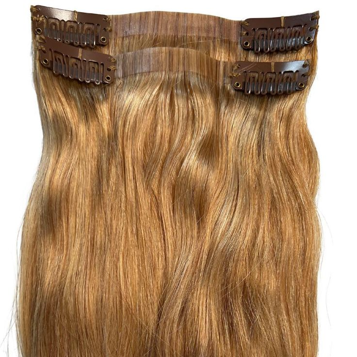 CLIP-IN HAIR EXTENSIONS Honey Beach, STRAIGHT AND NATURAL WITH HUMAN HAIR. CLIHAIR10