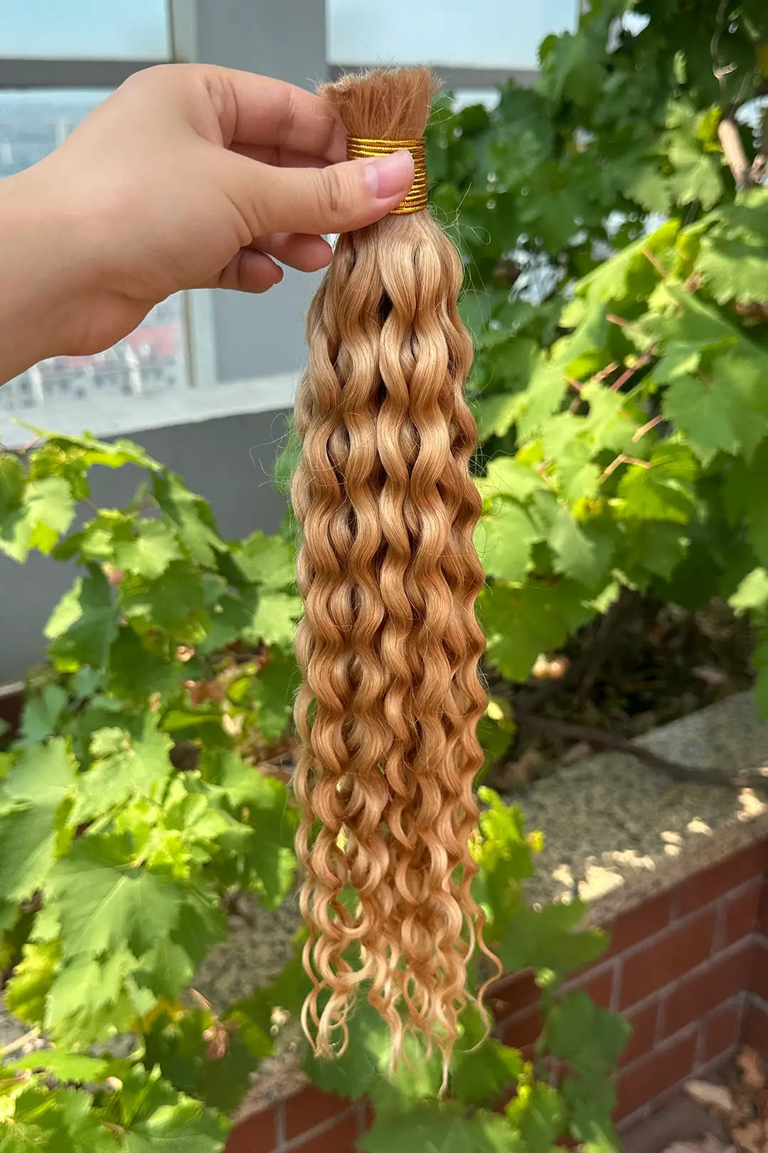 Deep Wave Salt and Pepper Bulk Hair Strawberry Blonde, BULK HAIR EXTENSIONS, REAL HUMAN HAIR
