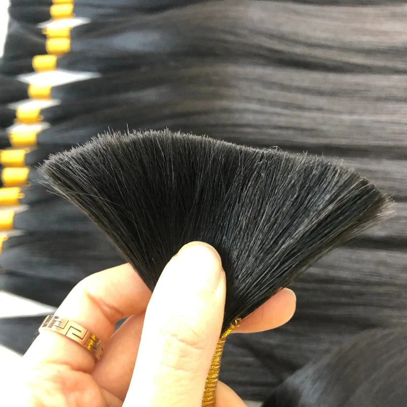STRAIGHT BULK HAIR EXTENSIONS, NATURAL BLACK #1B HUMAN HAIR, BULK HAIR EXTENSIONS