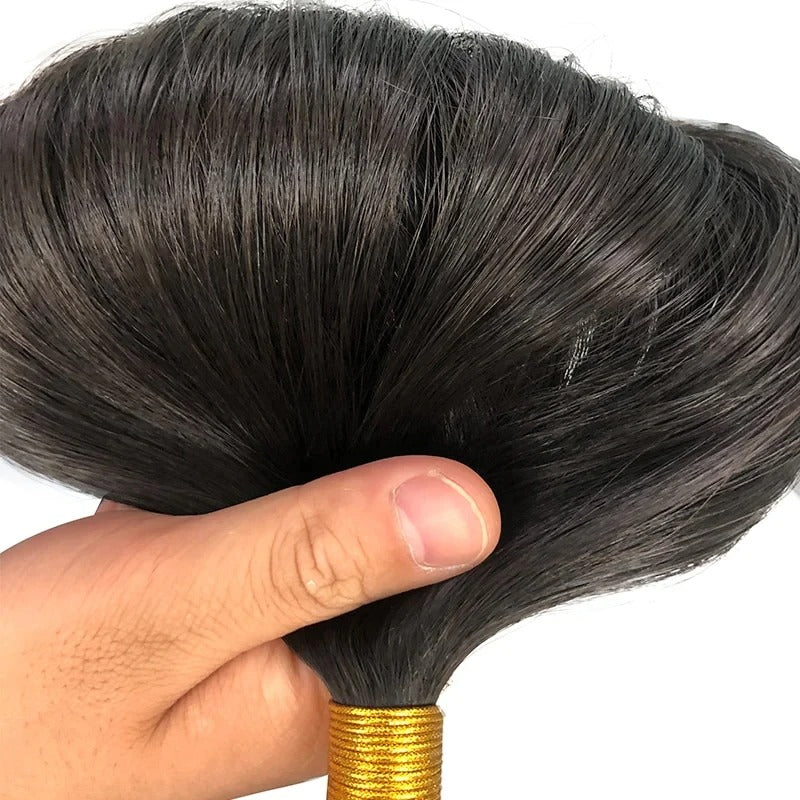 STRAIGHT BULK HAIR EXTENSIONS, NATURAL BLACK #1B HUMAN HAIR, BULK HAIR EXTENSIONS
