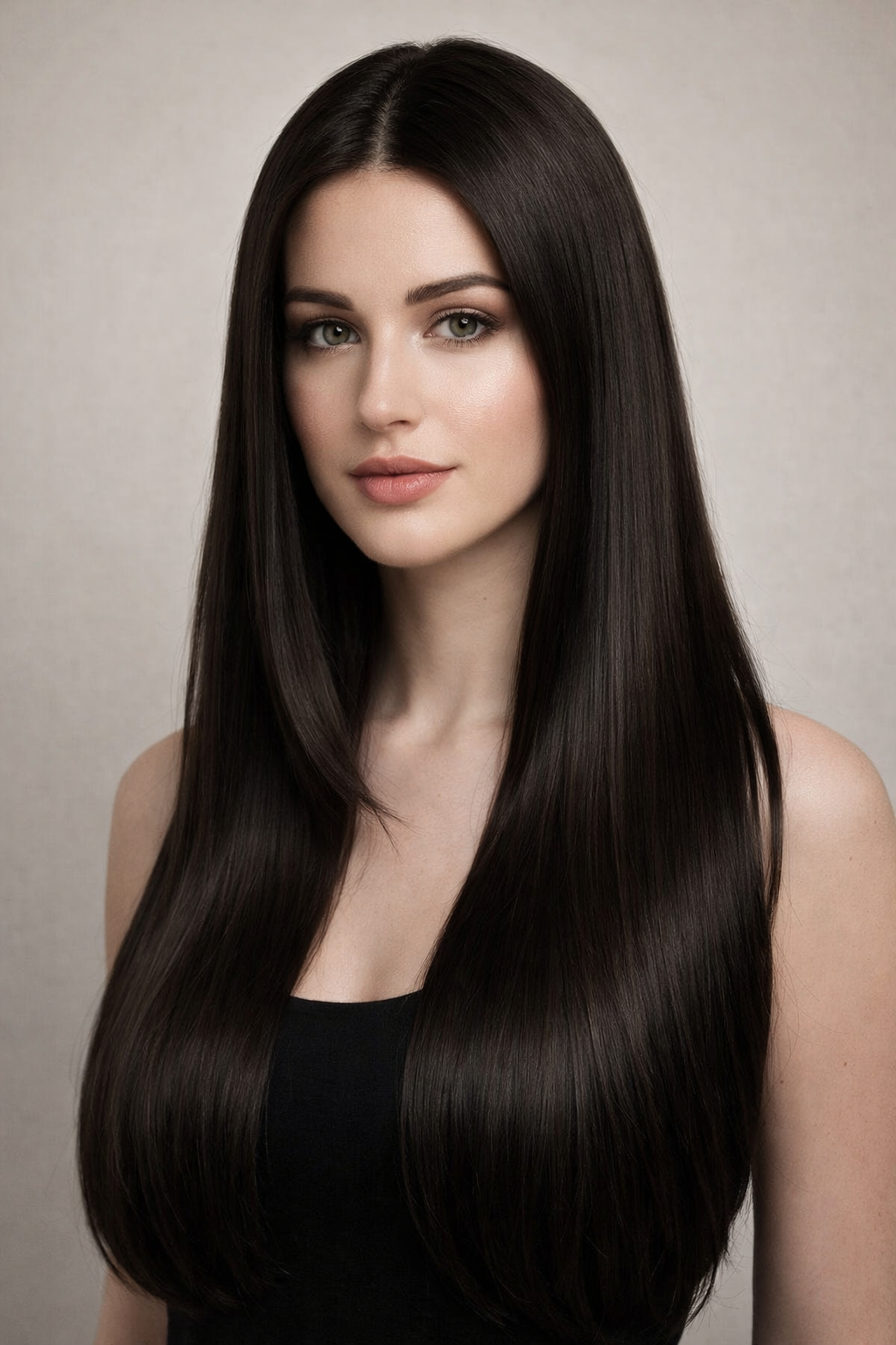 CLIP IN HAIR EXTENSIONS Dark Cool Brown, Straight, Natural Look, 100% Human Hair, Easy Clip In, Comfortable Fit, Versatile Styling, Long Lasting Quality. CLIHAIR21