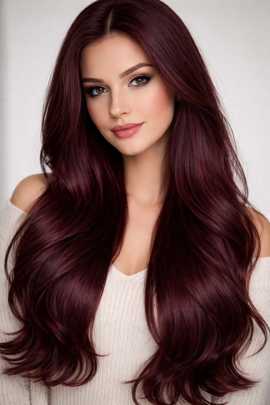 CLIP IN HAIR EXTENSIONS Dark Wine Brown, Straight, Natural Look, 100% Human Hair, Easy Clip In, Comfortable Fit, Versatile Styling, Long Lasting Quality. CLIHAIR25