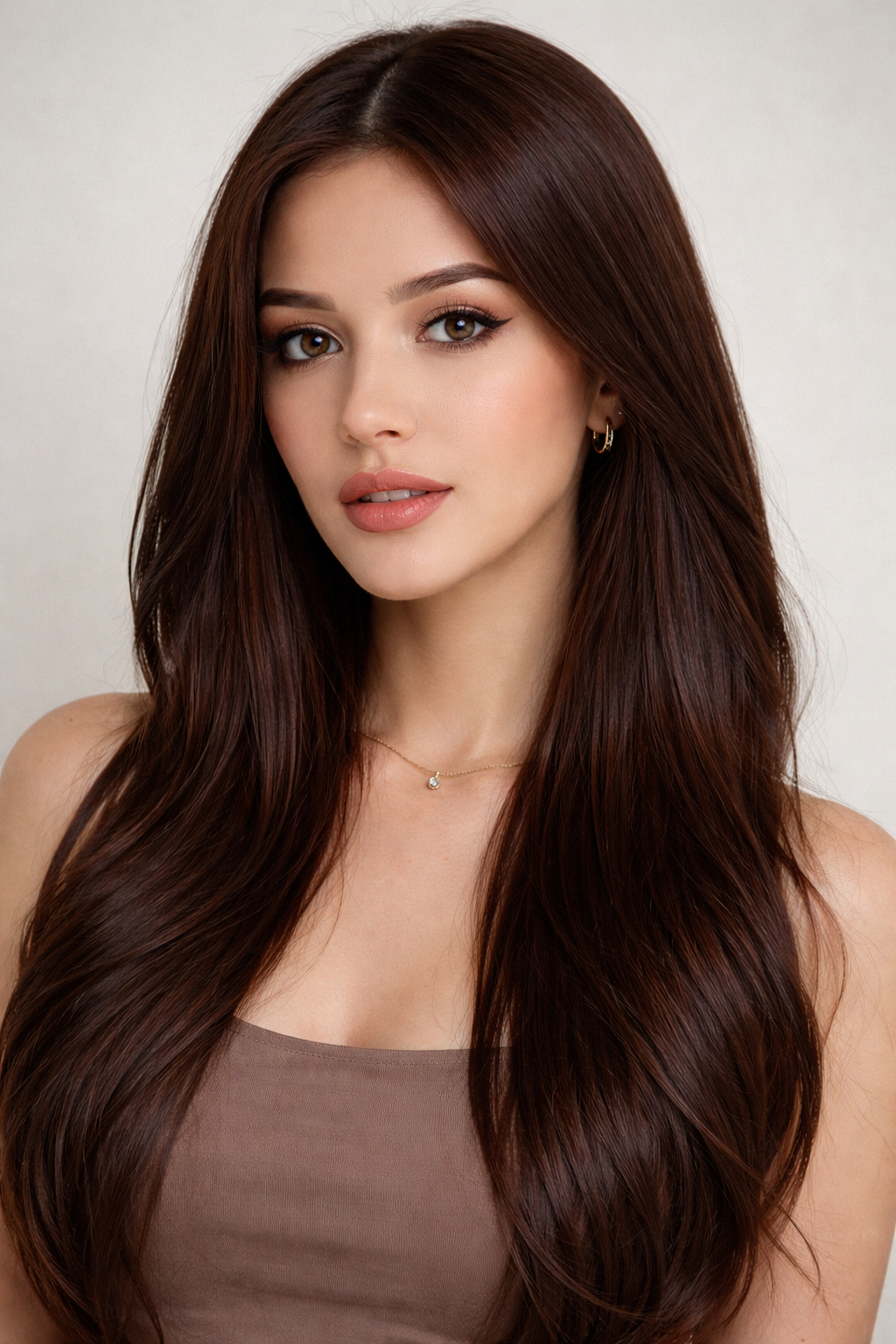 CLIP IN HAIR EXTENSIONS Dark Chocolate Brown, Straight, Natural Look, 100% Human Hair, Easy Clip In, Comfortable Fit, Versatile Styling, Long Lasting Quality. CLIHAIR17