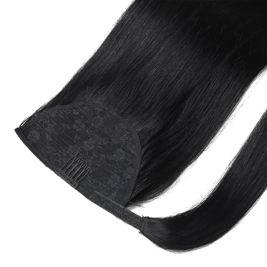 BODY WAVE PONYTAIL WIG 100% REAL HAIR #1 Jet Black,  NATURAL COLOR PONYTAIL, PNHAIR28