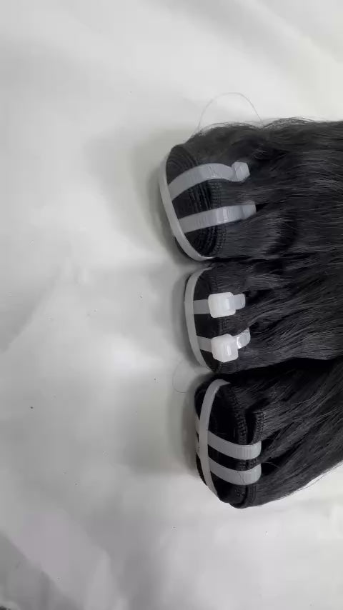 WEFT HAIR EXTENSIONS, SILKY STRAIGHT BLACK HAIR FOR FULL VOLUME. WHHAIR01
