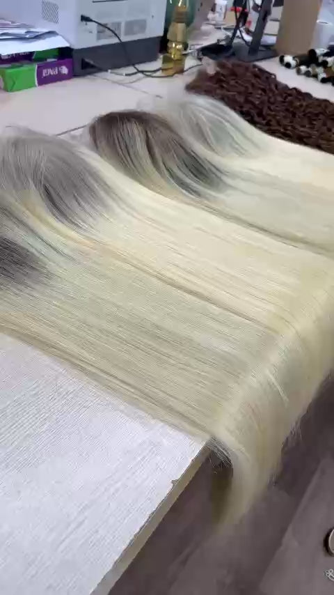 Human Hair Platinum Blonde Lace Wigs, Handmade Lace Wigs, Hair Straight, Hair Extensions, Lace Wigs