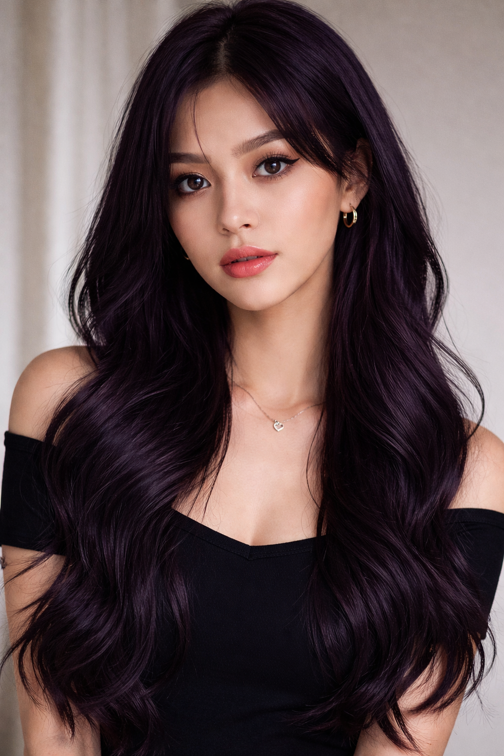 CLIP IN HAIR EXTENSIONS Purple Black, Straight, Natural Look, 100% Human Hair, Easy Clip In, Comfortable Fit, Versatile Styling, Long Lasting Quality.. CLIHAIR15