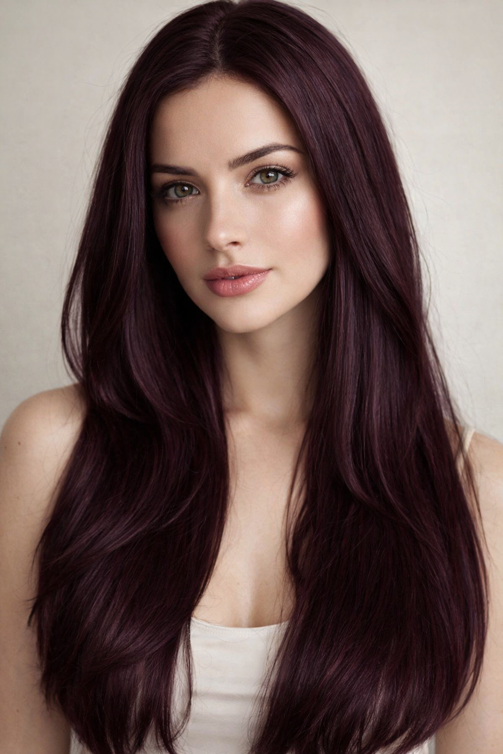 CLIP IN HAIR EXTENSIONS Dark Plum, Straight, Natural Look, 100% Human Hair, Easy Clip In, Comfortable Fit, Versatile Styling, Long Lasting Quality. CLIHAIR27