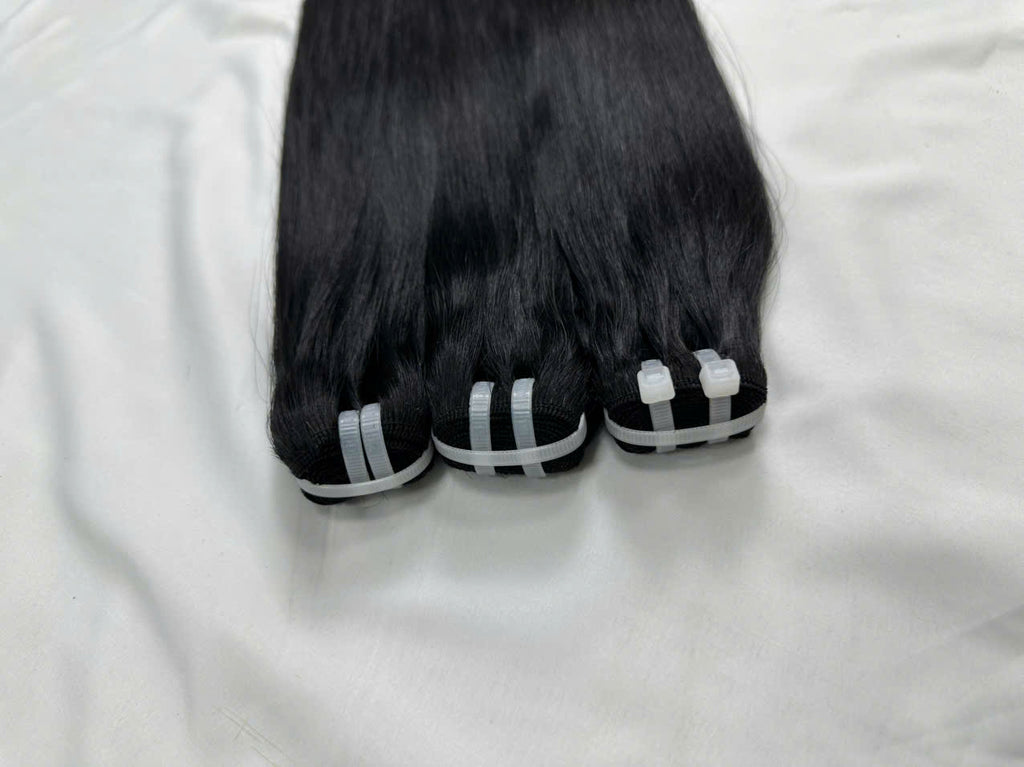 WEFT HAIR EXTENSIONS, SILKY STRAIGHT BLACK HAIR FOR FULL VOLUME. WHHAIR01